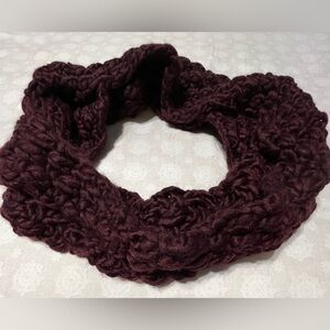 Chunky Knit Infinity Scarf - Deep Burgundy